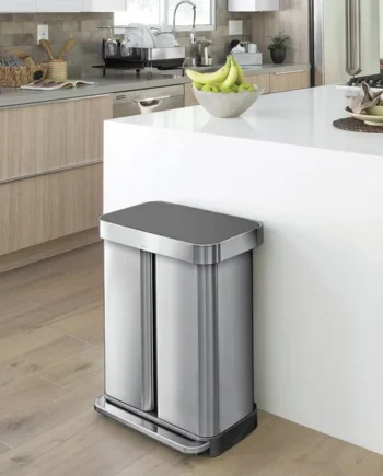 Simplehuman 58 Litre Recycling Pedal Bin - Steel