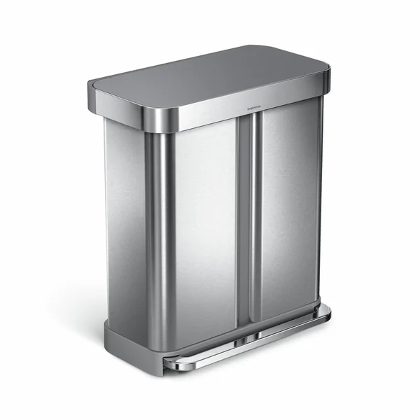 Simplehuman 58 Litre Recycling Pedal Bin - Steel
