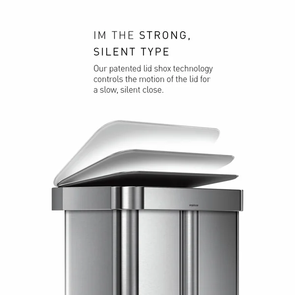 Simplehuman 58 Litre Recycling Pedal Bin - Steel