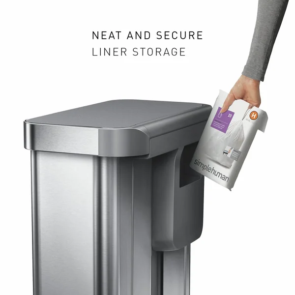 Simplehuman 58 Litre Recycling Pedal Bin - Steel