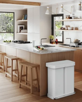 Simplehuman 58 Litre Recycling Pedal Bin - White