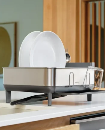 Simplehuman Compact Steel Frame Dish Rack - Brushed Steel