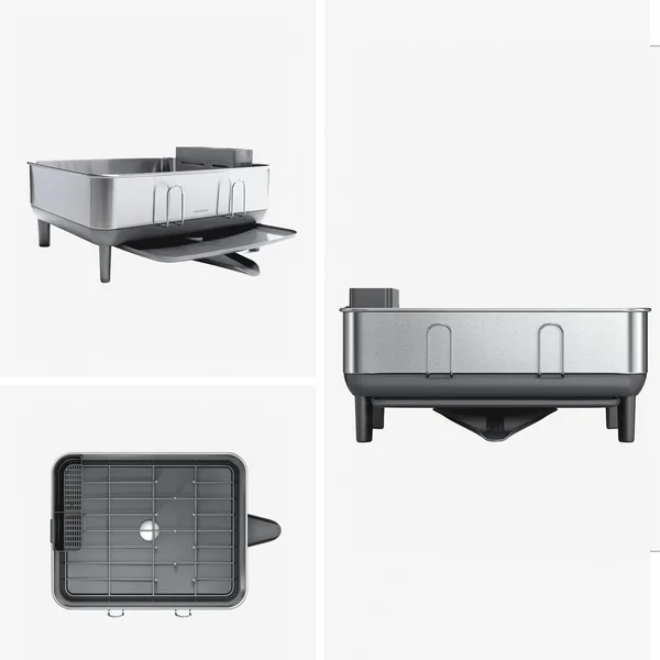 Simplehuman Compact Steel Frame Dish Rack - Brushed Steel