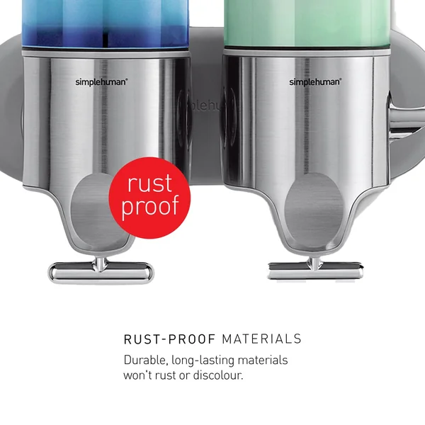 Simplehuman Double Wall Mounted Pump - Stainless Steel