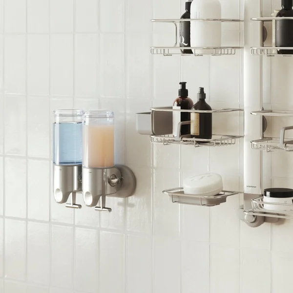 Simplehuman Double Wall Mounted Pump - Stainless Steel