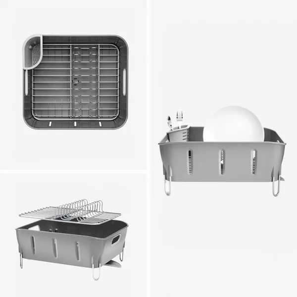 Simplehuman Plastic Compact Dish Rack - Grey
