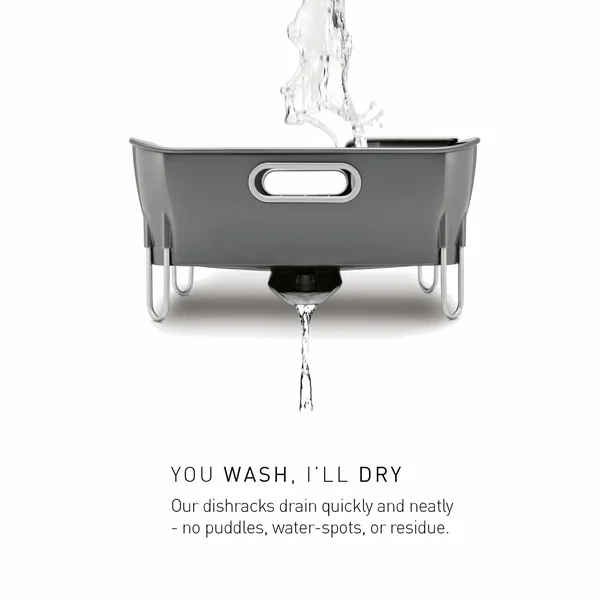 Simplehuman Plastic Compact Dish Rack - Grey