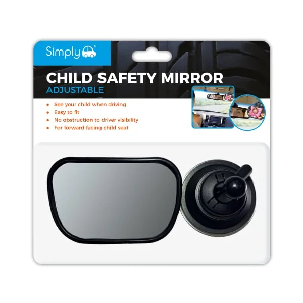 Simply Auto Car Mirror | 360° Fully Adjustable Child Safety Car Mirror For Forward Facing Seat | Increase Visibility, Safety | Universal and Easy Fit