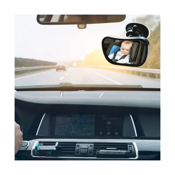 Simply Auto Car Mirror | 360° Fully Adjustable Child Safety Car Mirror For Forward Facing Seat | Increase Visibility, Safety | Universal and Easy Fit