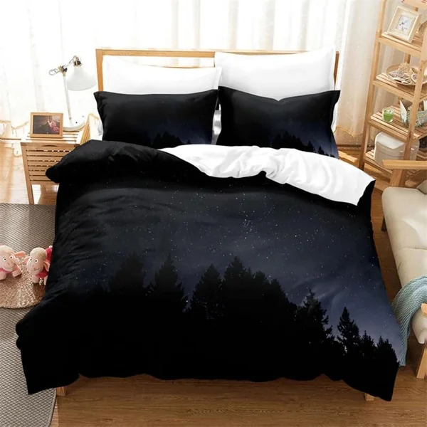 Single Duvet Cover Set Black Forest Soft Single Duvet Cover 110g/㎡ Microfiber Single Duvet Set with 1 Pillowcase (19"x29") Cot Bed Duvet Cover Set for Girls Boys Gift