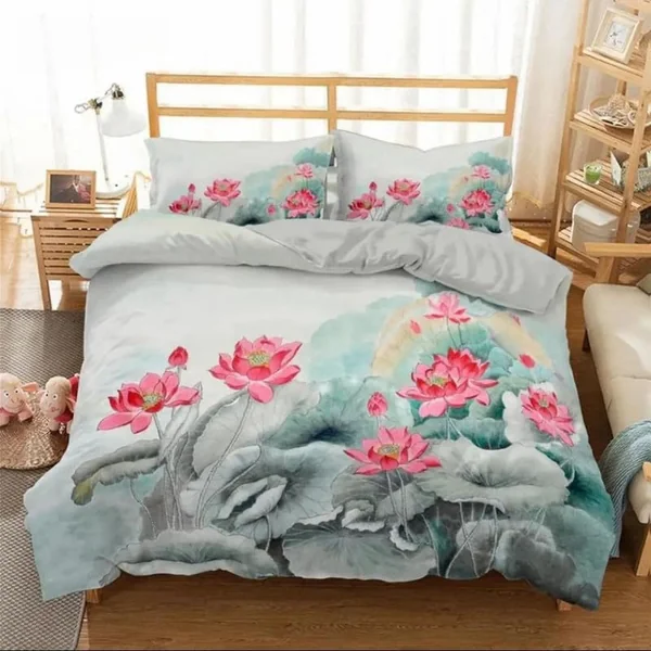 Single Duvet Cover Set Gray Flowers Soft Single Duvet Cover 110g/㎡ Microfiber Single Duvet Set with 1 Pillowcase (19"x29") Cot Bed Duvet Cover Set for Girls Boys Gift