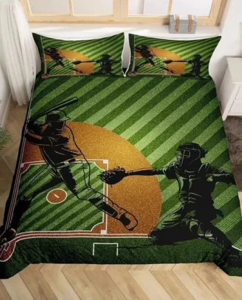 Single Duvet Cover Set Green Basketball Soft Single Duvet Cover 110g/㎡ Microfiber Single Duvet Set with 1 Pillowcase (19"x29") Cot Bed Duvet Cover Set for Girls Boys Gift