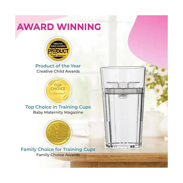 Sippy Cup Spill Proof Leakproof Adjustable Transition Trainer | 360 Degree Rim Training Cup for Drinking Sipping Feeding Boys Girls Water Milk Bedtime Young Child