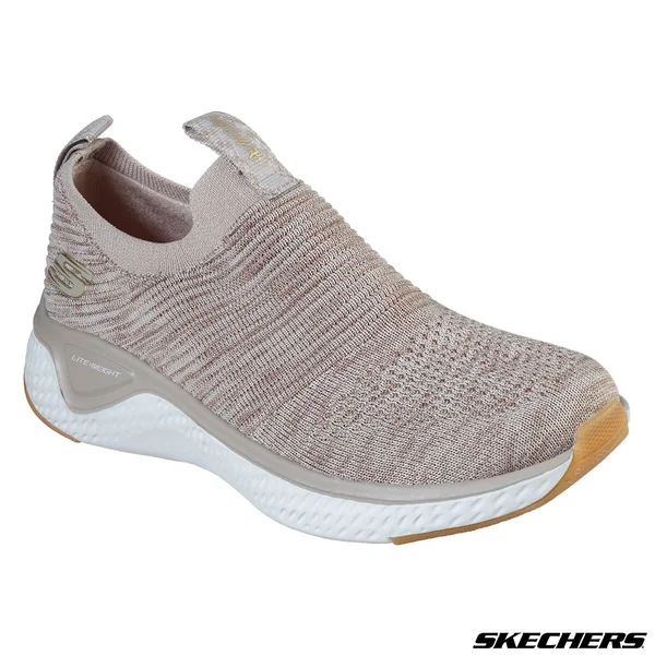 Skechers Solar Fuse-Lite Joy Knit Women's Shoes in Beige Heather, Size 4