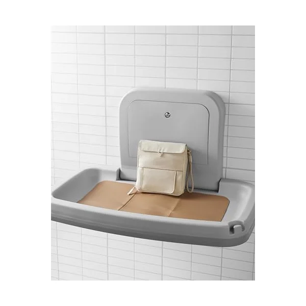 Skip Hop Travel Baby Changing Pad with Easy-Clean Surface, Covers Public Changing Stations, Wipes Pocket, Diaper Storage, Disposable Bag Dispenser and Magnetic Wipes Pocket, Clean Slate, Oat