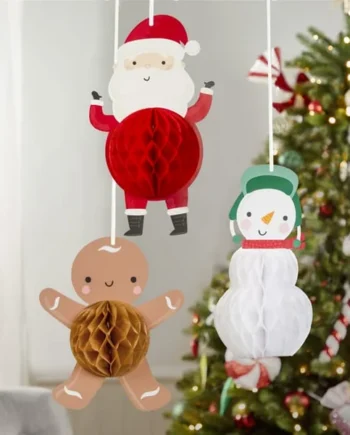 Sleigh Bells 3 Hanging Character Decorations