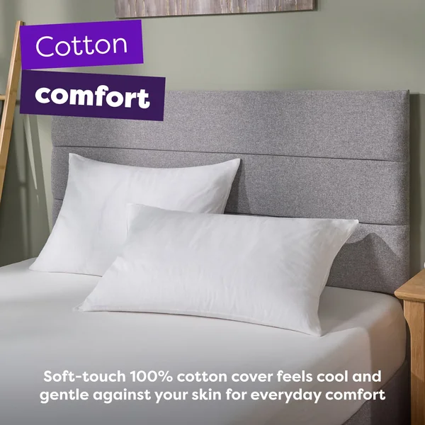 Slumberdown Cotton Comfort Medium Pillow - 2 Pack