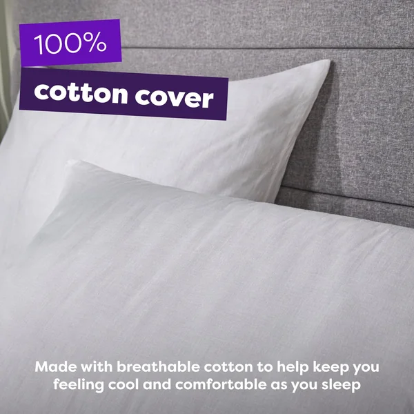 Slumberdown Cotton Comfort Medium Pillow - 2 Pack