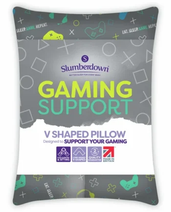 Slumberdown Gaming V Shaped Support Pillow - White