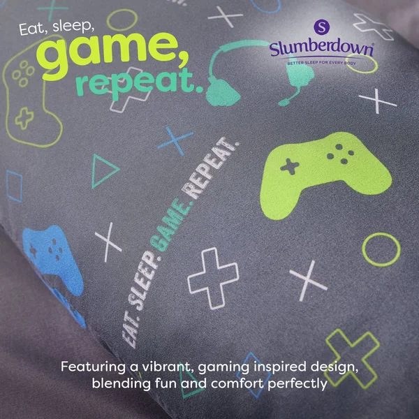 Slumberdown Gaming V Shaped Support Pillow - White