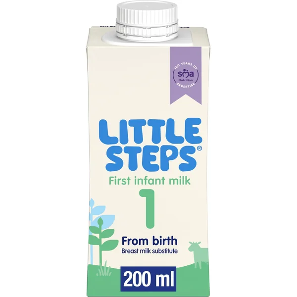 SMA Little Steps by Ready To Drink First Infant Baby Milk from birth Ready-to-use milk 200ml, Pack of 72