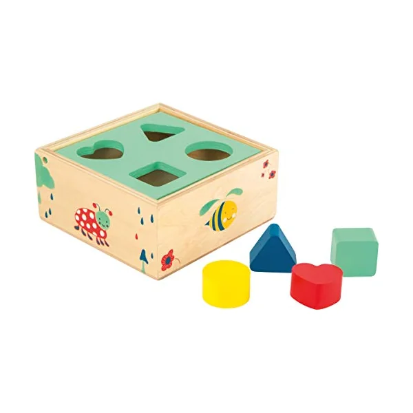 small foot 10944 "Move it!" plug-in cube made of FSC-certified wood, play of forms to promote logical thinking, from 12 months