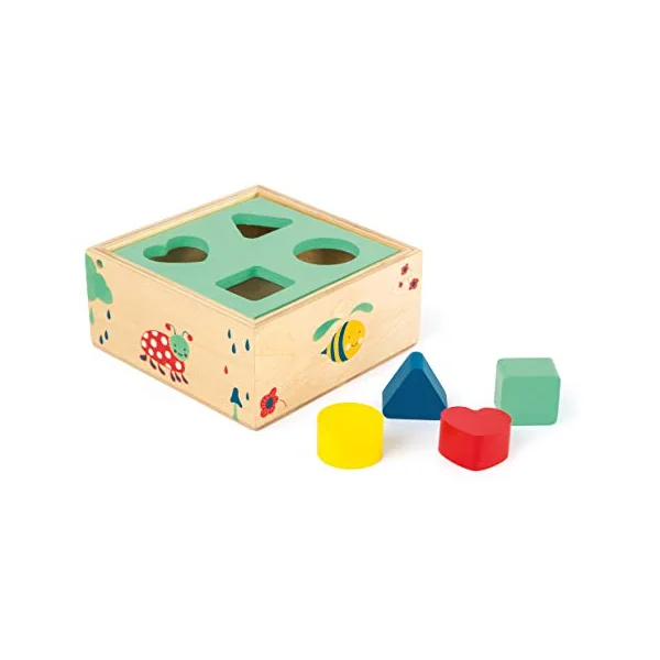 small foot 10944 "Move it!" plug-in cube made of FSC-certified wood, play of forms to promote logical thinking, from 12 months