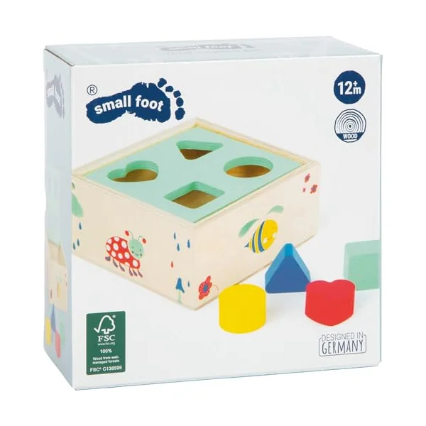 small foot 10944 "Move it!" plug-in cube made of FSC-certified wood, play of forms to promote logical thinking, from 12 months