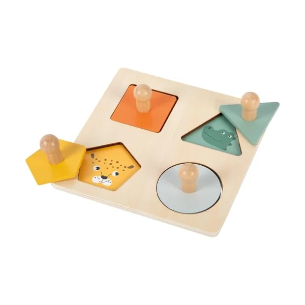 small foot Montessori Shape and Motif Puzzle, made from FSC® 100% certified wood, for ages 12+ months, 12769