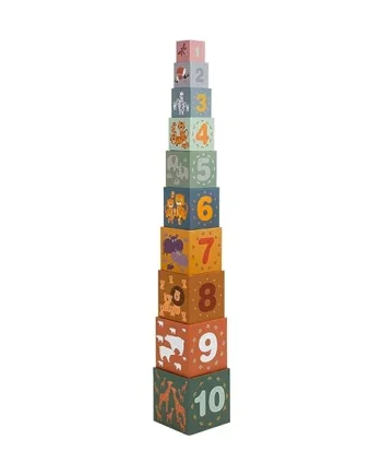 Small Foot Stacking Cubes Safari, sorting & stacking game to learn to count, motor activity for ages 1+ years, 11957
