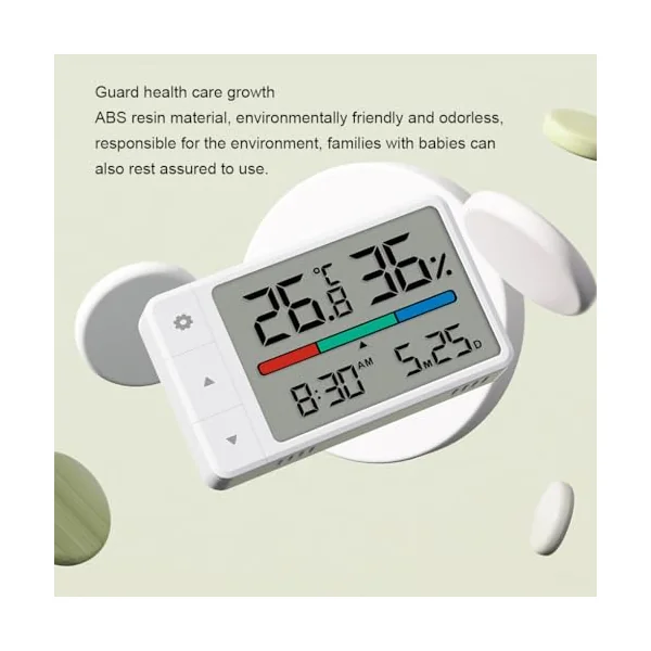 Smart Thermometer Hygrometer With Backlight Light Soft On Eyes | Warehouse And Kitchen Dry And Wet Accurate Baby Room Thermometer Hygrometer Mini Version
