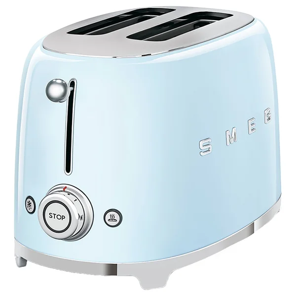 Smeg TSF01PBUK 50's Style Retro 2 Slice Toaster - Blue