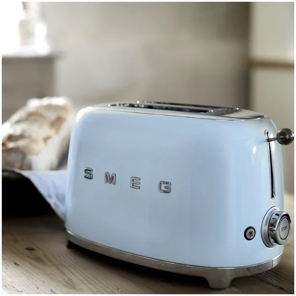 Smeg TSF01PBUK 50's Style Retro 2 Slice Toaster - Blue