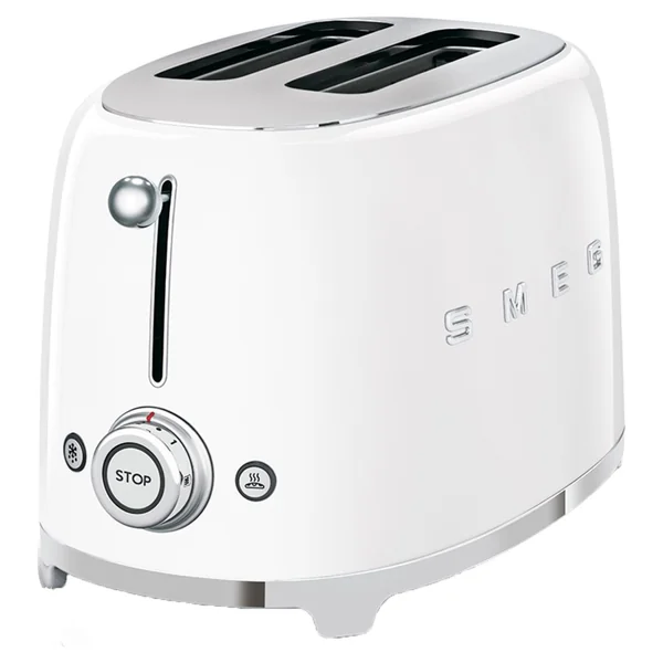 Smeg TSF01WHUK 50's Style Retro 2 Slice Toaster - White