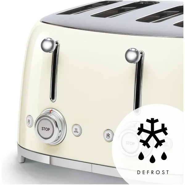 Smeg TSF03CRUK 50's Style Retro 4 Slice Toaster - Cream