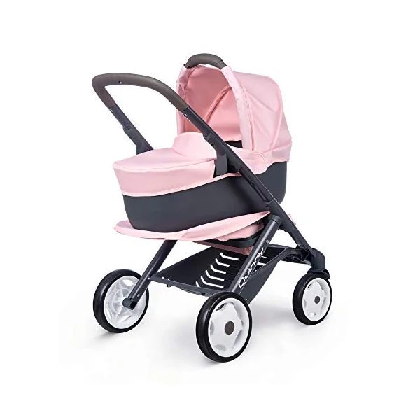 Smoby Maxi Cosi 3 in 1 Multifunctional Pushchair Pink - For Dolls up to 42 cm - Convertible Doll Stroller for Different Needs in the Quinny Design, for Children from 3 Years