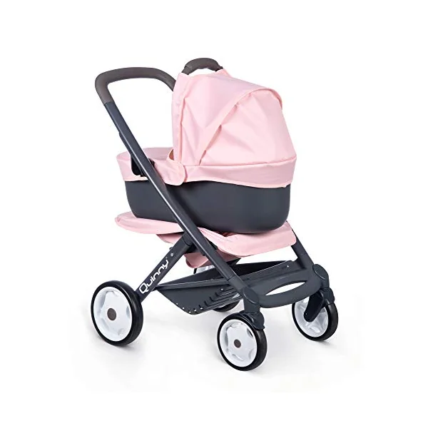 Smoby Maxi Cosi 3 in 1 Multifunctional Pushchair Pink - For Dolls up to 42 cm - Convertible Doll Stroller for Different Needs in the Quinny Design, for Children from 3 Years