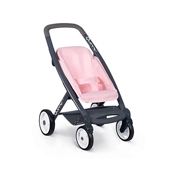 Smoby Maxi Cosi 3 in 1 Multifunctional Pushchair Pink - For Dolls up to 42 cm - Convertible Doll Stroller for Different Needs in the Quinny Design, for Children from 3 Years