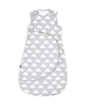 Snuz Baby Sleeping Bag with Nappy Zip - For Easy Nappy Changes, Super Soft Cotton Sleeping Bags with Easy Fit Poppers, Meets British Safety Standard, Cloud Nine, 2.5 Tog 0-6M
