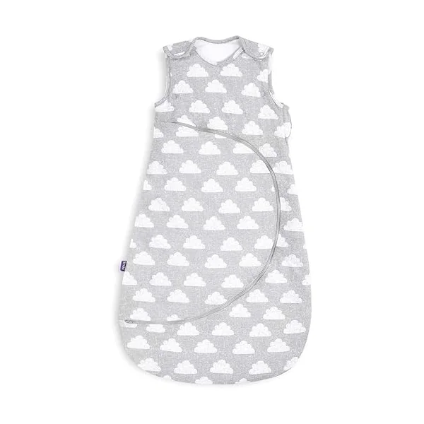 Snuz Baby Sleeping Bag with Nappy Zip - For Easy Nappy Changes, Super Soft Cotton Sleeping Bags with Easy Fit Poppers, Meets British Safety Standard, Cloud Nine, 2.5 Tog 0-6M