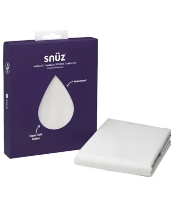 Snuz Waterproof Crib Mattress Protector for SnuzPod5, SnuzPod3 & Studio - Super Soft Brushed Cotton Cot Mattress Protector with Dust Mite Barrier, Machine Washable Crib Sheets 44x80cm