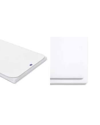SnuzPod 4 Waterproof Mattress Protector – 40 x 75.5cm – 100% Waterproof with Moisture-Wicking Cotton Surface & 2 Pack Crib Fitted Sheets 44 x 80cm – White – Light, Breathable & Luxurious Jersey Cotton