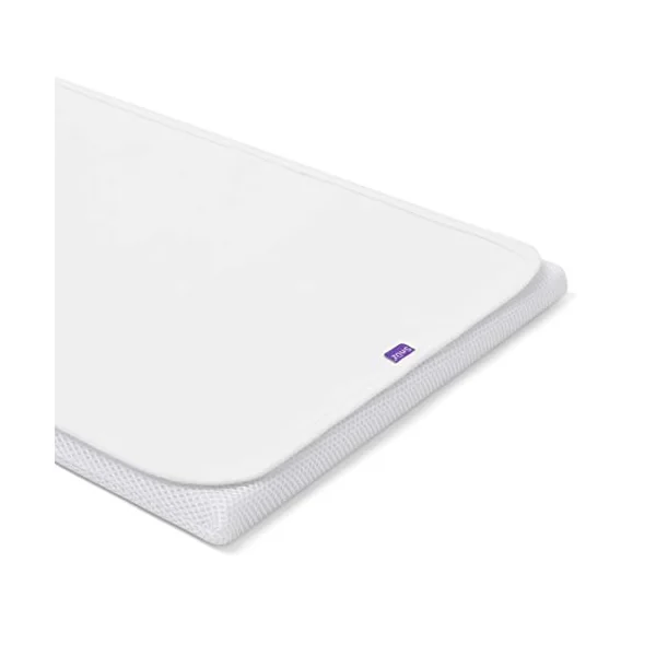 SnuzPod 4 Waterproof Mattress Protector – 40 x 75.5cm – 100% Waterproof with Moisture-Wicking Cotton Surface & 2 Pack Crib Fitted Sheets 44 x 80cm – White – Light, Breathable & Luxurious Jersey Cotton