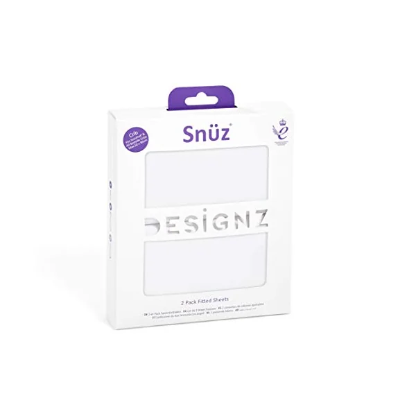 SnuzPod 4 Waterproof Mattress Protector – 40 x 75.5cm – 100% Waterproof with Moisture-Wicking Cotton Surface & 2 Pack Crib Fitted Sheets 44 x 80cm – White – Light, Breathable & Luxurious Jersey Cotton