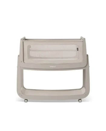 SnuzPod 5 Bedside Crib - Newborn Next to Me Crib with Zip Down Breathable Windows, Lift-Off Bassinet, Portable & Rocking Stand, 3-in-1 Baby Bed with Wheels & Mattress, Pebble