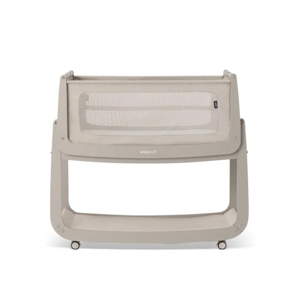 SnuzPod 5 Bedside Crib - Newborn Next to Me Crib with Zip Down Breathable Windows, Lift-Off Bassinet, Portable & Rocking Stand, 3-in-1 Baby Bed with Wheels & Mattress, Pebble