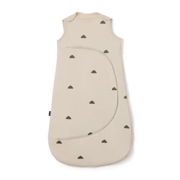 SnuzPouch Baby Sleeping Bag, 1.0 Tog, 0-6 Months w. Nappy Zip, Sand Cloud | Super Soft Cotton Sleep Sack for Easy Nappy Changes, Easy Fit Poppers, Meets British Safety Standard