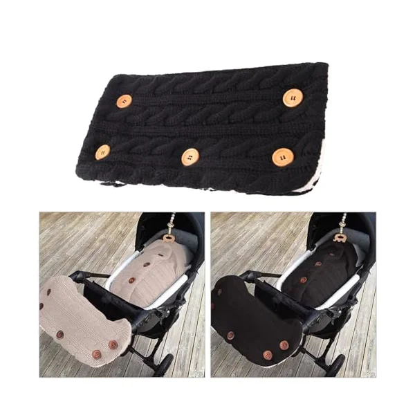 Soft Breathable Warm Gloves Mittens Pushchair Hand Warmers Solid Color Pushchair Muff Warmer for Cold Weather Strolls