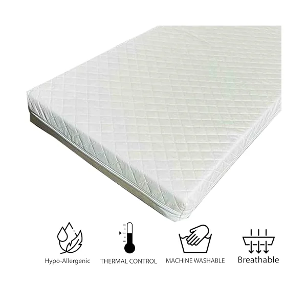 Soft Waterproof Baby Toddler Cot Bed Mattress Crib Extra Thick Foam Zipped Removable Quilted Cover Ask Any Custom Size. (180x70x13cm)