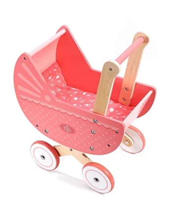 SOKA Doll World Pram Push Along Toy Baby Toddler First Step Activity Walker Push & Pull Walking Wagon Princess Pretend Play Pushchair Gift for Kids Children Girls Ages 3 year old +